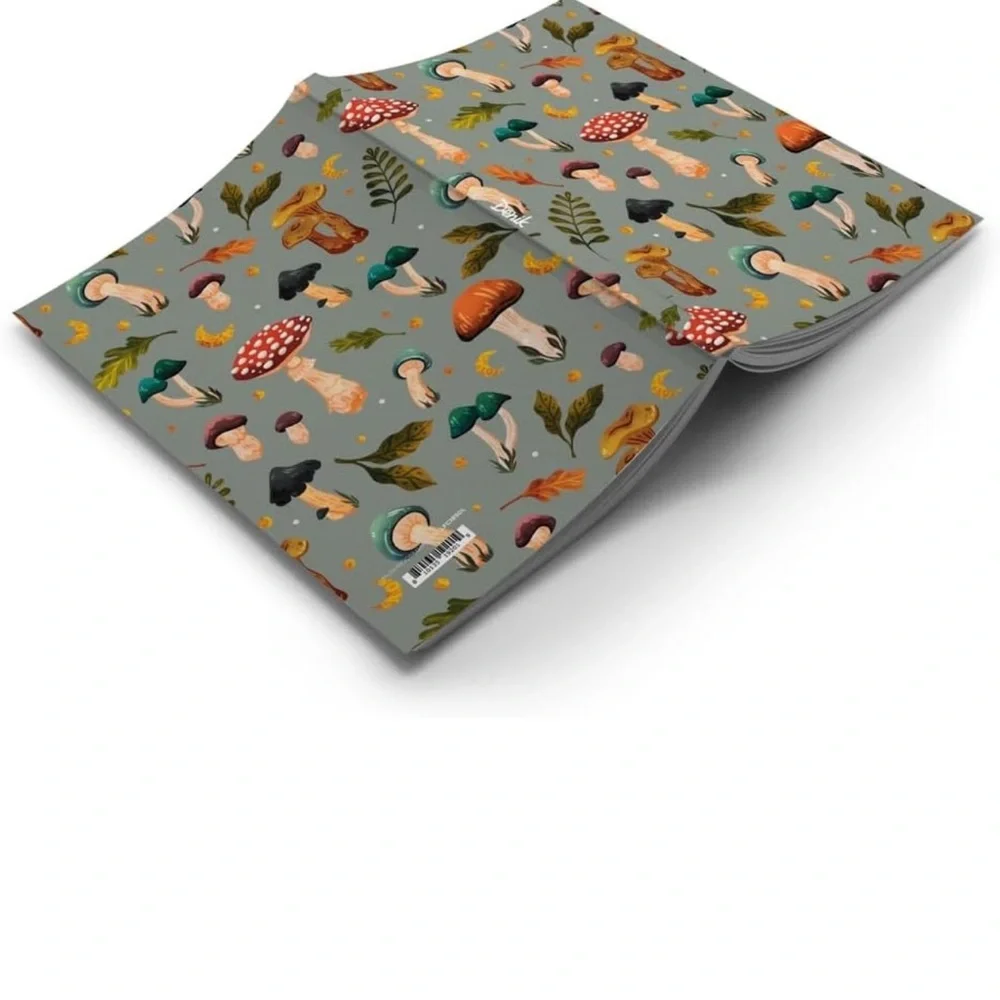 DENIK Mushroom Garden Classic Layflat Notebook, 8.25-inch Length, NWT